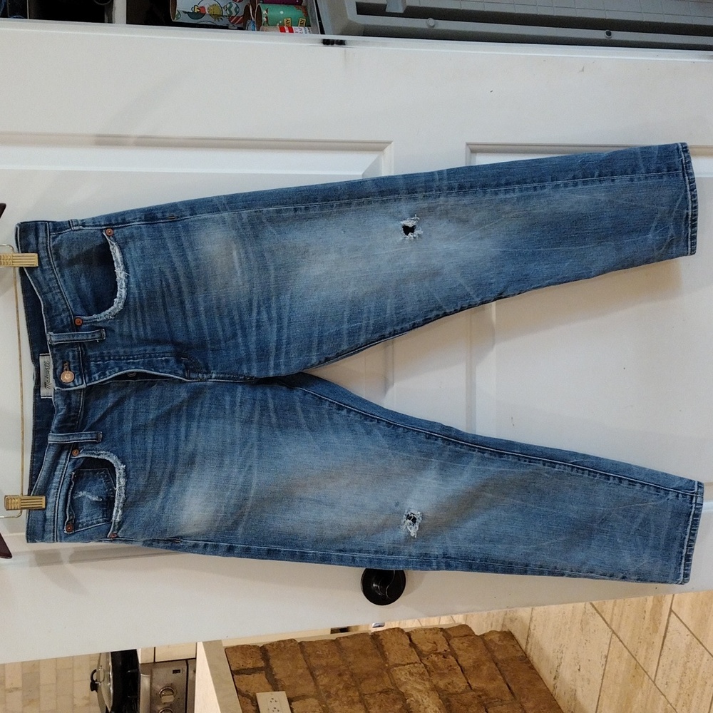Madewell Cruiser Straight Jeans Size 29 Medium Wash Distressed Look